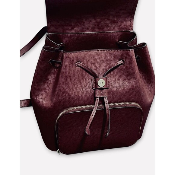 Kate Spade NY Darcy Flap Backpack Wine Red Pebbled Leather Blackberry Preserve main image 11